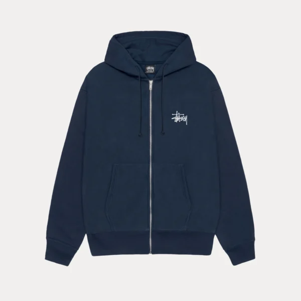 Basic Stussy Zip Navy Hoodie