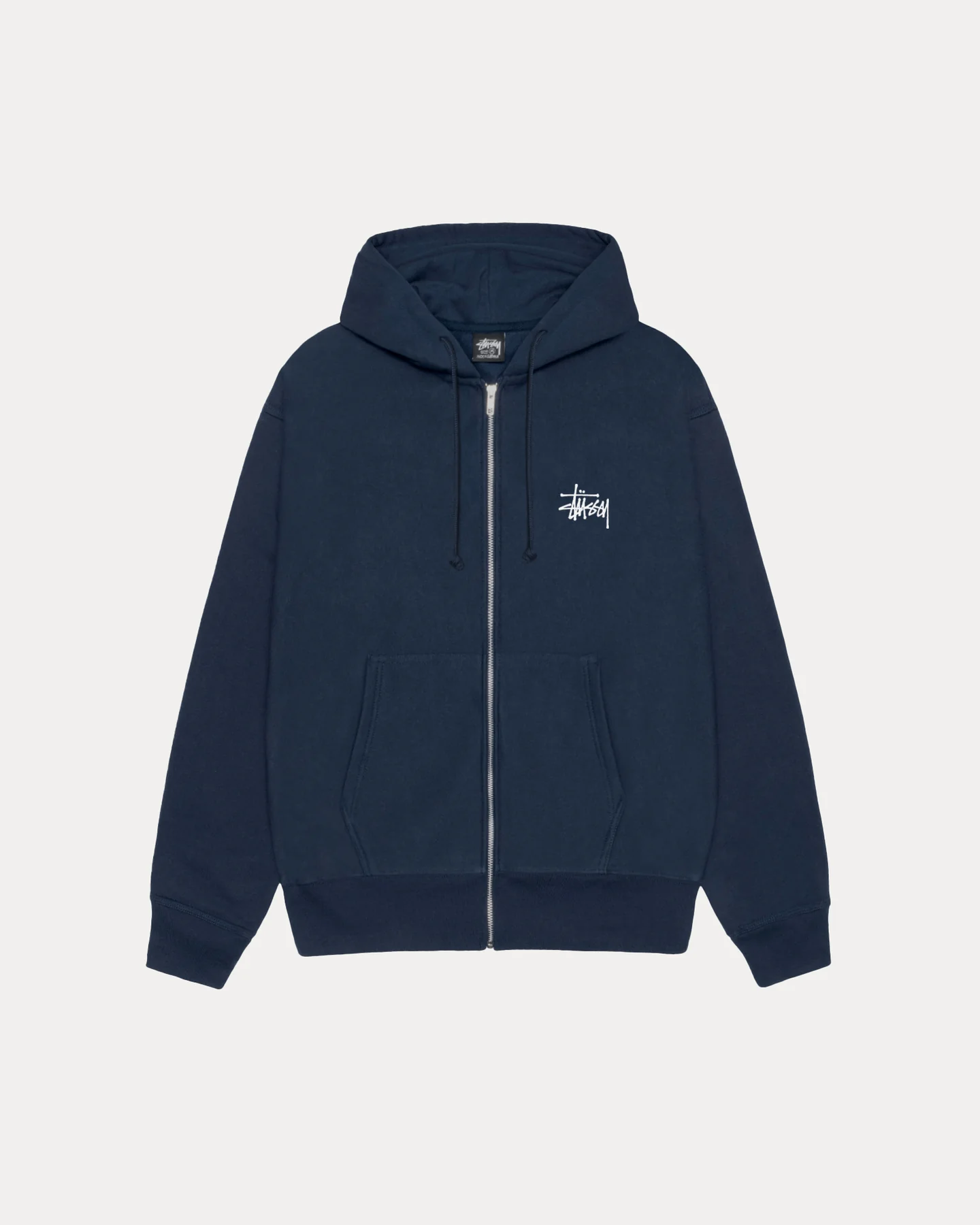Basic Stussy Zip Navy Hoodie