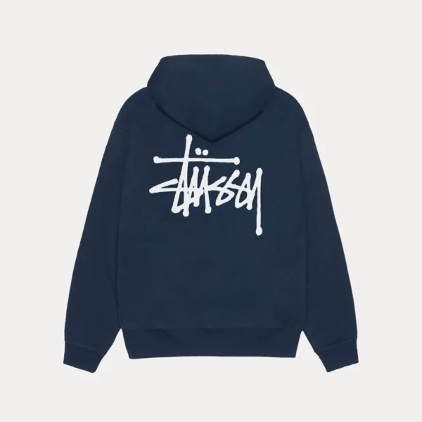 Basic Stussy Zip Navy Hoodie