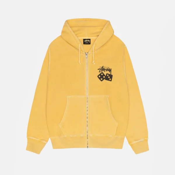 Dice Stussy Zip Yellow Hoodie
