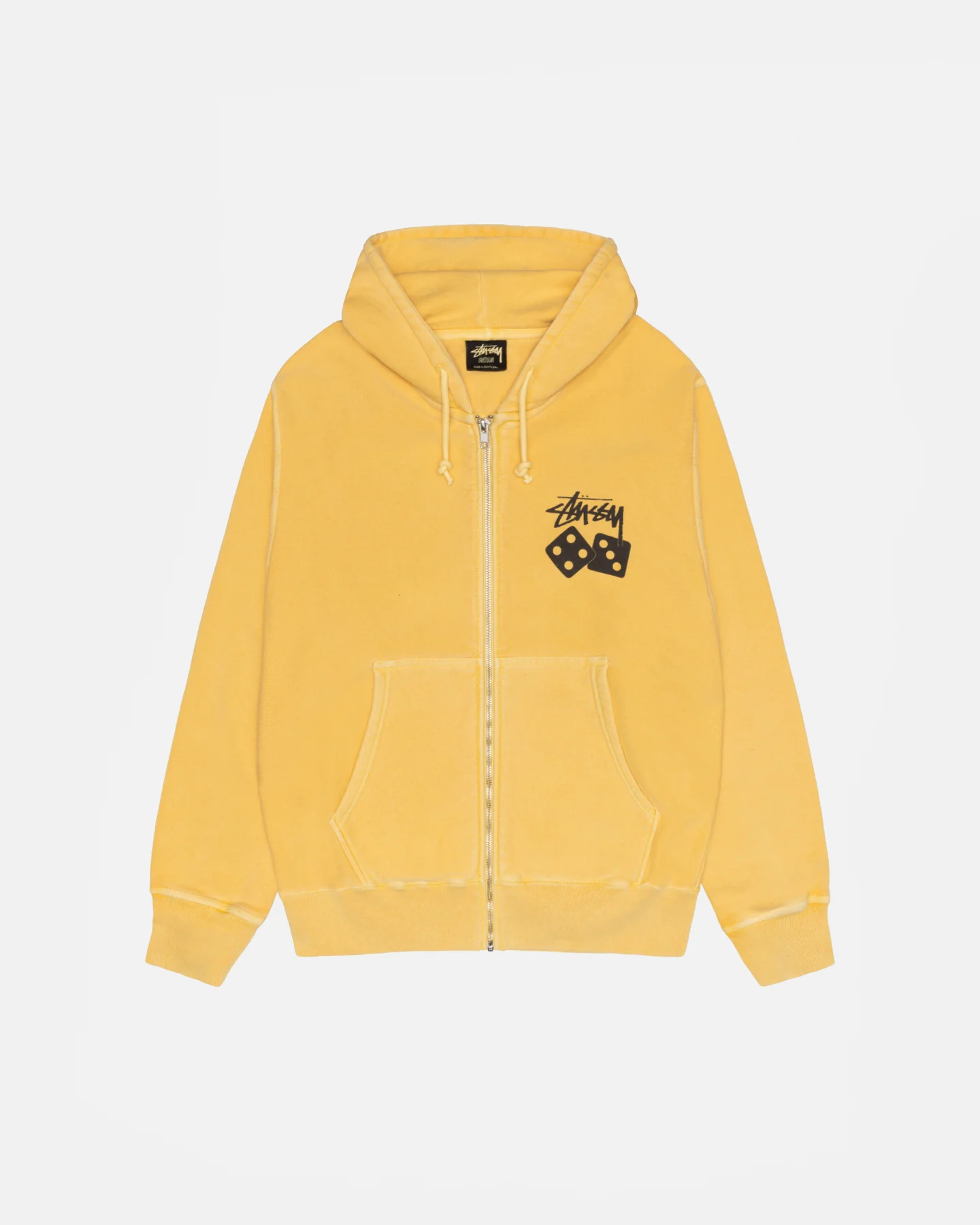 Dice Stussy Zip Yellow Hoodie